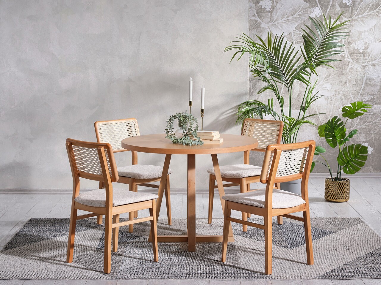 Masa, Hanah Home, Puffy, 100x75x100 cm, Natural - imagine 5